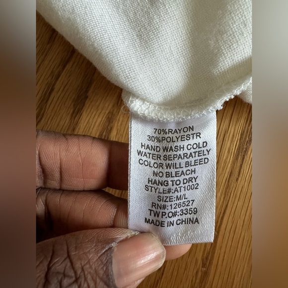 Alythea Ivory White Top Side Zip Off Shoulder Shoulder Tie Peasant Sleeve Size M - Picture 6 of 11